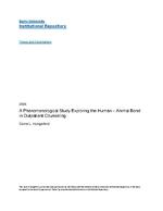 A phenomenological study exploring the human-animal bond in outpatient counseling